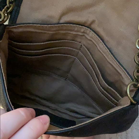 Black leather crossbody purse - Picture 4 of 5